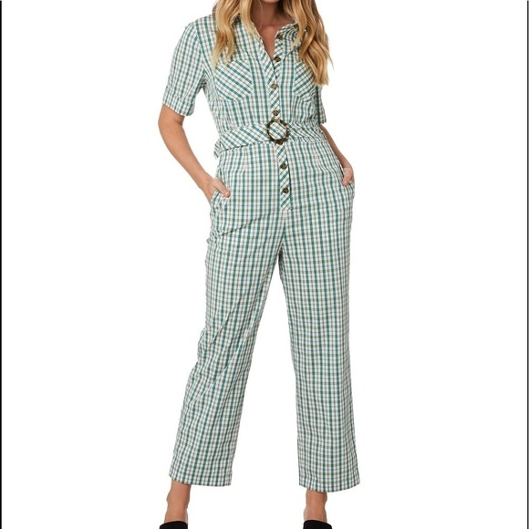 ASOS The East Order gaia check jumpsuit buttondown - Picture 2 of 13